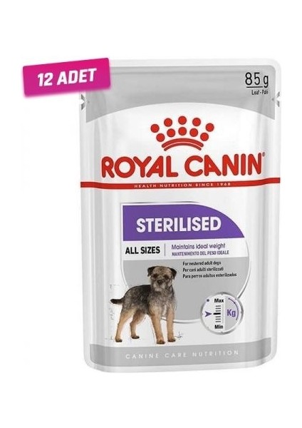 Sterilised Pouch Konserve Köpek Maması 85 gr 12'li