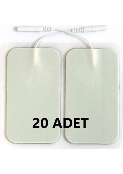 20 Adet Tens Elektrodu 5x9 Kablulu 4 Lü 5 Paket Tens Pedi