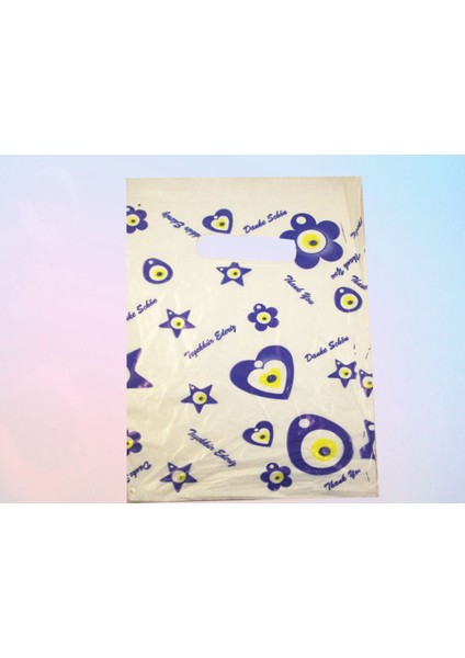 Nazar Boncuk Baskılı Elgeçme Poşet 14*21 cm 100 Adet.