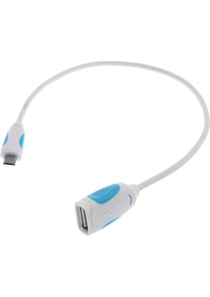 Mikro USB Erkek USB Kadın Dönüştürücü Otg Adaptörü Kablosu Kablosu 25 cm Beyaz (Yurt Dışından)