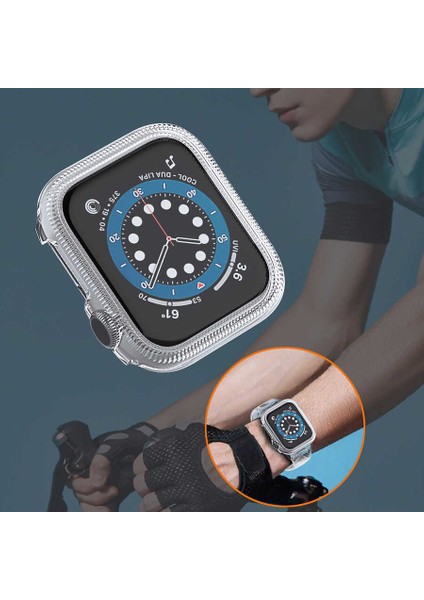 Apple Watch Uyumlu 44MM Saat Ekran Koruyucu Renkli Kenar Tam Koruma Darbe Emici Şeffaf Tpu Şeffaf fırsatları