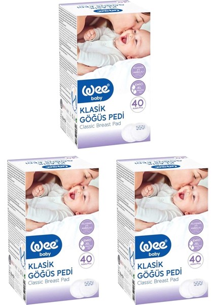 132 Klasik Göğüs Pedi 40'lı x 3 Kutu