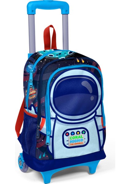 Kids Sax Işıklı Tekerlekli Iki Bölmeli Çekçekli Sırt Çantası 23923