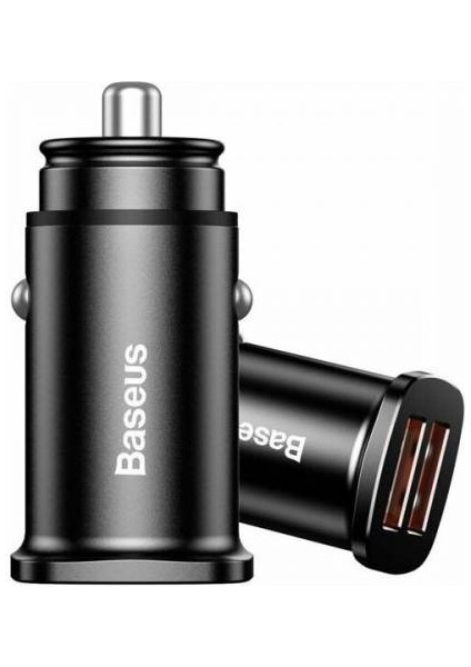 Metal Ultra Hızlı 30W Qc3.0 Çift USB Araç Şarjı Araç Çakmaklık Şarjı LED Işıklı Araç Çakmaklı