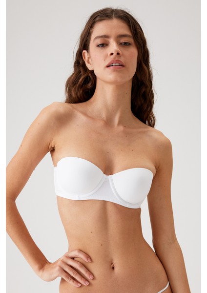 6102 Balenli Desteksiz Straplez Micro Sütyen