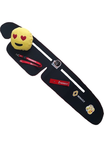 Renault Broadway R9/11 Spring Fairway Flash Nakışlı Göğüs Torpido Halısı / Oto Emoji Yastık + Aksesuar