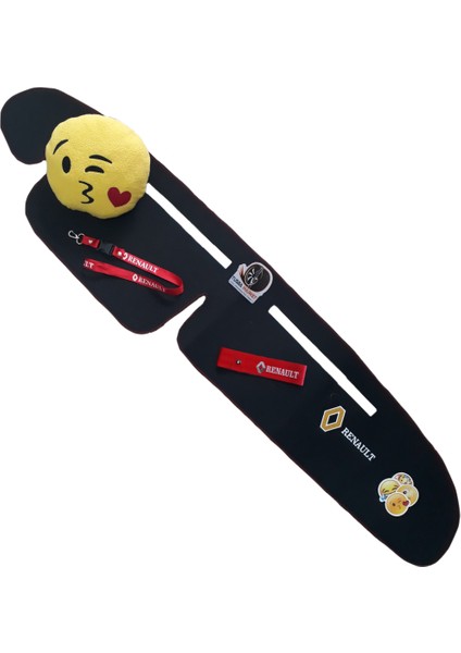 Renault Broadway R9/11 Spring Fairway Flash Nakışlı Torpido Koruma Halısı / Öpücük Atan Emoji Yastık Oto Aksesuar