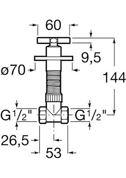 Aqua Stop Valf Pirinç Gövdeli 1/2 Krom A525168400