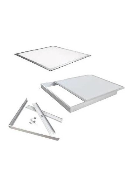 60X60 LED Panel Beyaz Renk 6000-6500K Beyaz Renk 10LU Paket Sıva Üstü Backlight