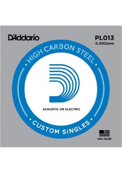 Daddario PL013 Elektro ve Akustik Gitar Tek Tel