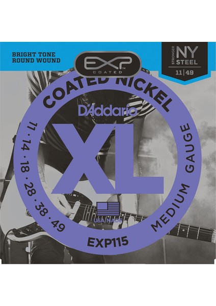 Daddario EXP115 Medium/blues/jazz Takım Tel Elektro Gitar Teli 011-049