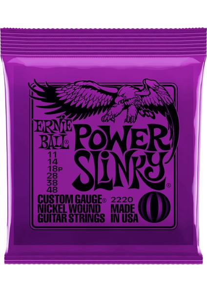Ernie Ball P02220 Nickel Power Slinky Takım Tel Elektro Gitar Teli 011-048