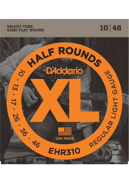 Daddario EHR310 Half Rounds Regular Light Takım Tel Elektro Gitar Teli 010-046