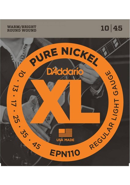 Daddario EPN110 Regular Light Takım Tel Elektro Gitar Teli 010-045