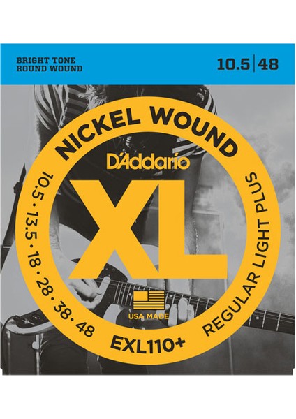 Daddario EXL110+ Regular Light Plus Takım Tel Elektro Gitar Teli .0105-048