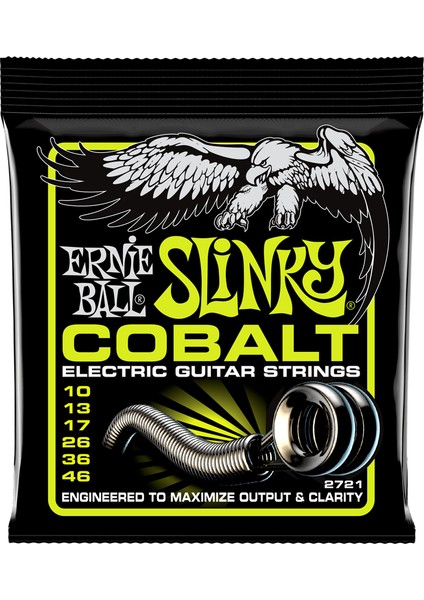 Ernie Ball P02721 Cobalt Regular Slinky Takım Tel Elektro Gitar Teli 010-046