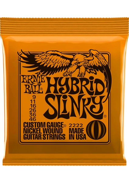 Ernie Ball P02222 Nickel Hybrid Slinky Takım Tel Elektro Gitar Teli 009-046
