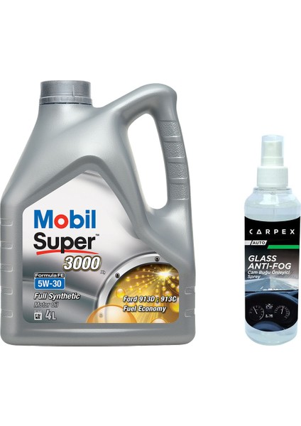 Super 3000 X1 Formula Fe 5W30 Motor Yağı 4 L (Üretim Yılı: 2023 ) + Carpex Cam Buğu Önleyici