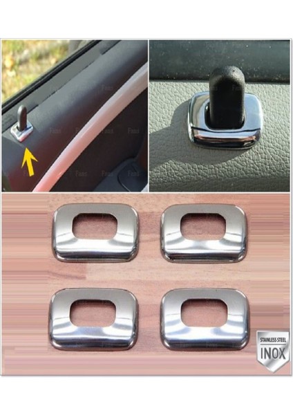 Dacia Duster Krom İç Kilit Buton Çerçeve 4 Kapı 2010-2018 Paslanmaz Çelik fiyatları