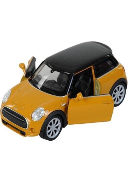 Çek Bırak Metal Mini Cooper Çocuk Araba Oyuncak 12 cm Sarı