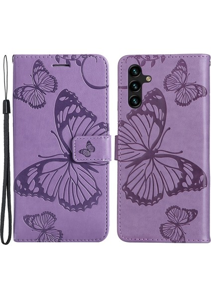 Samsung Galaxy A13 5g Için Kelebek Desen Baskılı Pu Deri Manyetik Telefon Kılıfı (Yurt Dışından)