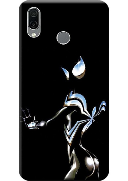 Huawei Honor Play Kılıf COR-L29 Desen Baskılı Silikon Kapak Black Spider Girl STK:607