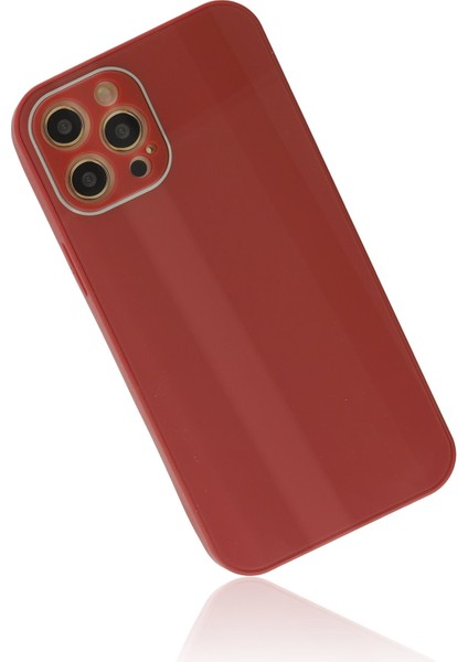 Apple iPhone 12 Pro Kılıf Glass Kapak - Bordo