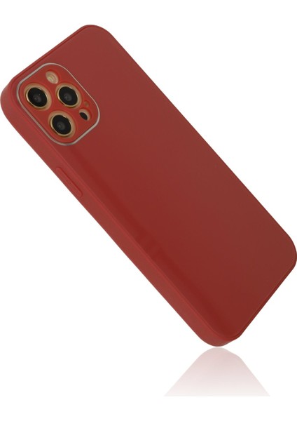 Apple iPhone 12 Pro Kılıf Glass Kapak - Bordo