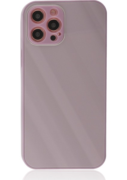 Apple iPhone 12 Pro Max Kılıf Glass Kapak - Mor
