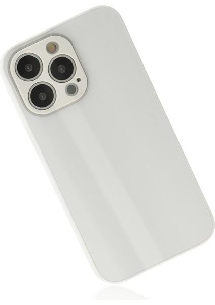 Apple iPhone 13 Pro Max Kılıf Glass Kapak - Beyaz