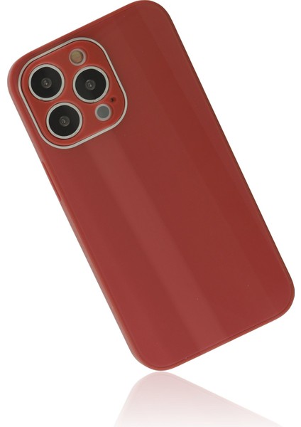 Apple iPhone 13 Pro Max Kılıf Glass Kapak - Bordo
