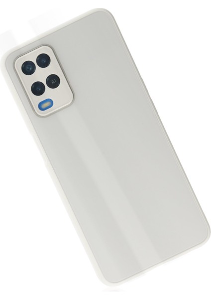 Oppo A54 4g Kılıf Glass Kapak - Beyaz