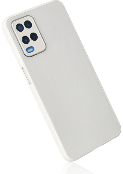 Oppo A54 4g Kılıf Glass Kapak - Beyaz
