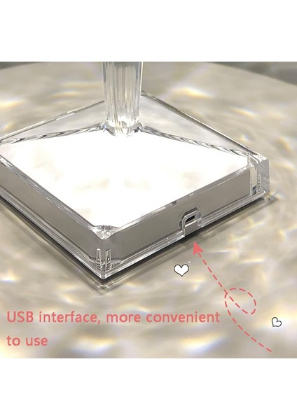 puluz Kristal Taşlı Masa Lambası -Şeffaf (Yurt Dışından)