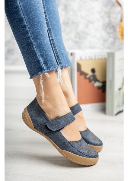 Kadın Cırtlı Lacivert Ayakkabı Ortopedik Destek fiyatları