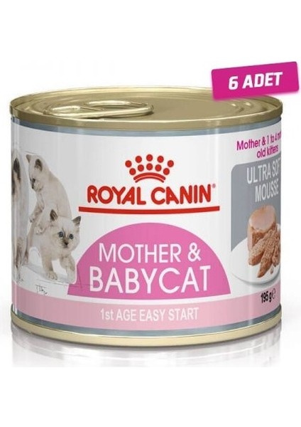 6 Adet - Royal Canin Mother & Babycat Konserve Yavru Kedi Maması 195 gr