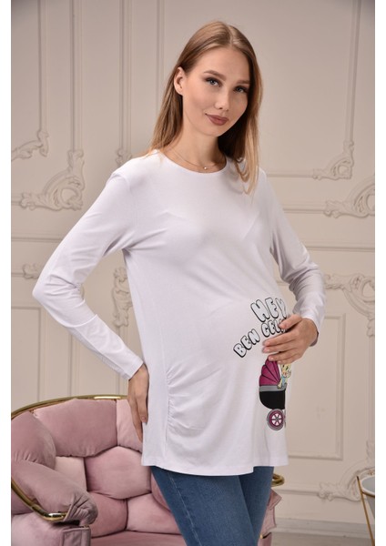 Uzun Kollu Baskılı Hamile Tişört fiyatları