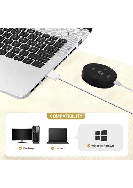 Masaüstü Bilgisayar Için USB Konferans Mikrofon Hoparlör Çevrimiçi Sınıf Toplantısı (Yurt Dışından) indirimleri