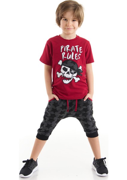 Korsan Kuralı Erkek Çocuk T-shirt Kapri Şort Takım