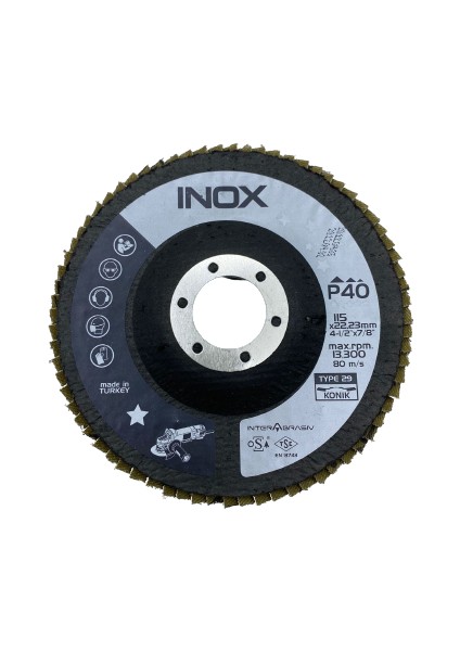 Zirkon Zc757x Flap Disk (%100 Inox) 115x22,23 Konik 40 Kum (10 Adet)