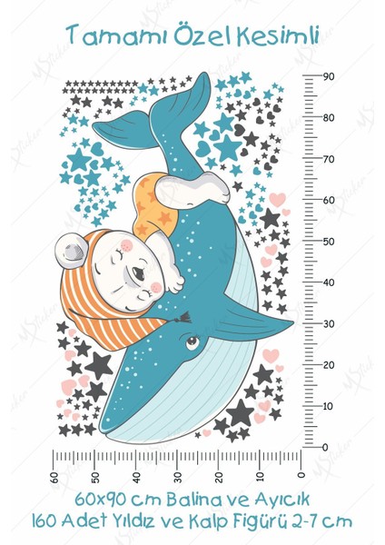 Balinada Uyuyan Ayıcık ve Yıldızlar Çocuk Bebek Odası Sticker Seti fırsatları