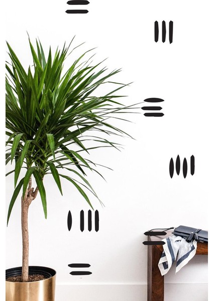 Bohem Tarzı Siyah Çizgiler Duvar Dekorasyon Sticker Seti fiyatları