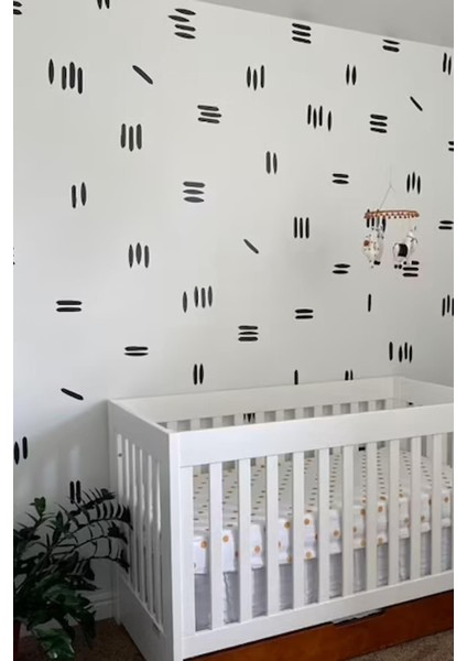 Bohem Tarzı Siyah Çizgiler Duvar Dekorasyon Sticker Seti fırsatları