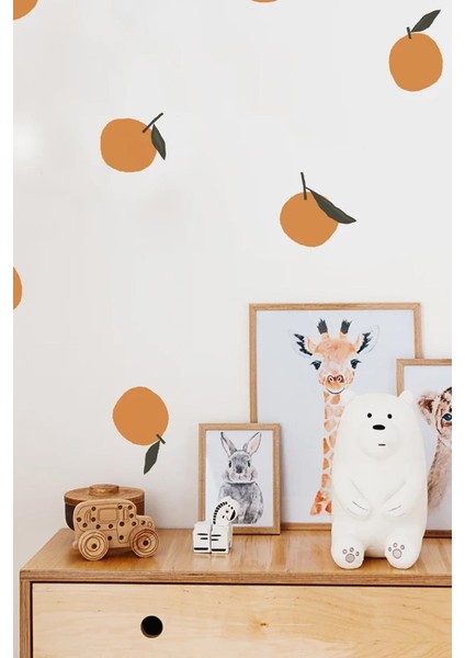 Sevimli Portakallar Duvar Dekorasyon Sticker Seti