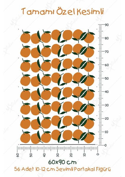Sevimli Portakallar Duvar Dekorasyon Sticker Seti indirimleri