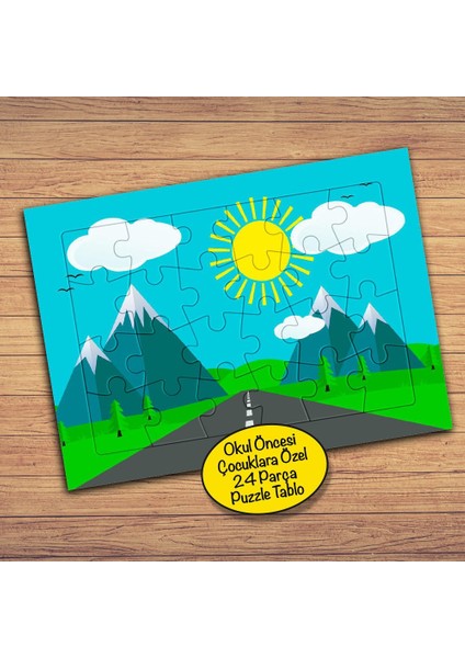 Uzun Yol ve Dağ Manzarası Çocuklara Özel Puzzle Yapboz TABLO-PZ195
