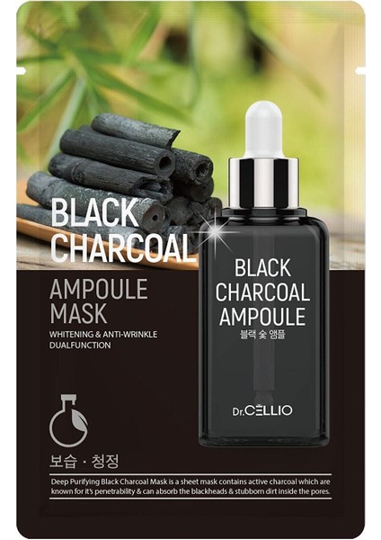 Dr. Cellıo Siyah Noktalı Ciltler Için Kömür Özlü Klinik Tarzı Vegan Ampoule Maske