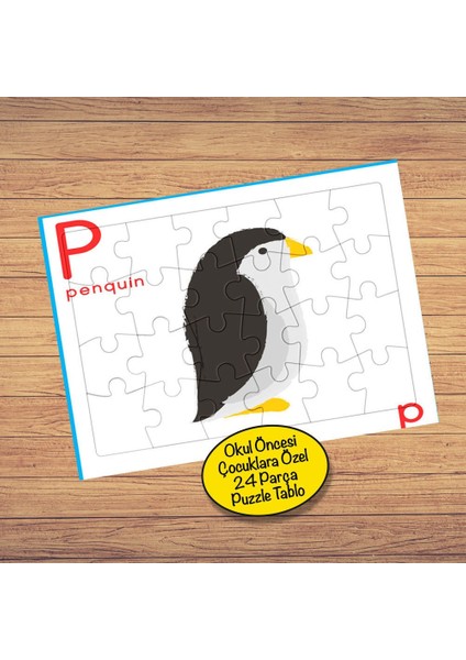 Tatlı Küçük Penguen 24 Parça Çocuklara Özel Yapboz TABLO-7637626