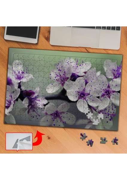 Petunya Beyaz Mor Çiçek 240 Parça Puzzle Yapboz TABLO-4A5FBB