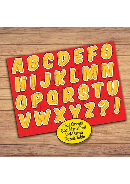 Renkli Türk Alfabesi Çocuklara Özel Puzzle Yapboz TABLO-175PZ